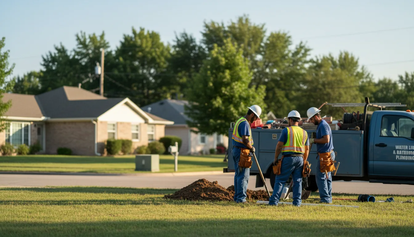 Residential water line and bathroom plumbing service in Portage, IN